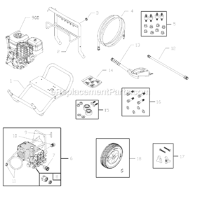 Page A Diagram and Parts List for 020380-0  Briggs and Stratton Pressure Washer